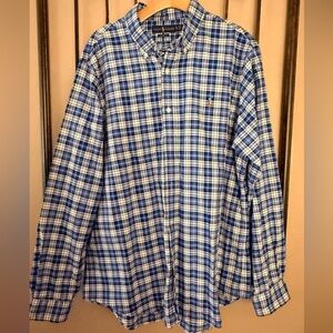 Blue Plaid Men's Ralph Lauren Button Up Shirt